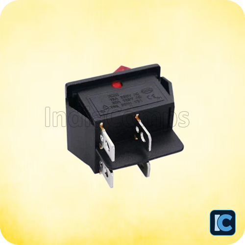 16A 250V AC DPST ON-OFF Rocker Switch – Snap-In Panel Mount KCD4 with Light