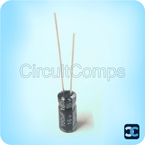 100uF 16V 105°C Electrolytic Capacitor 5x11mm HYNCDZ