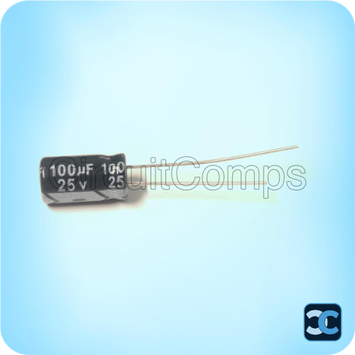 100uF 25V 105°C Electrolytic Capacitor 6x11mm HYNCDZ
