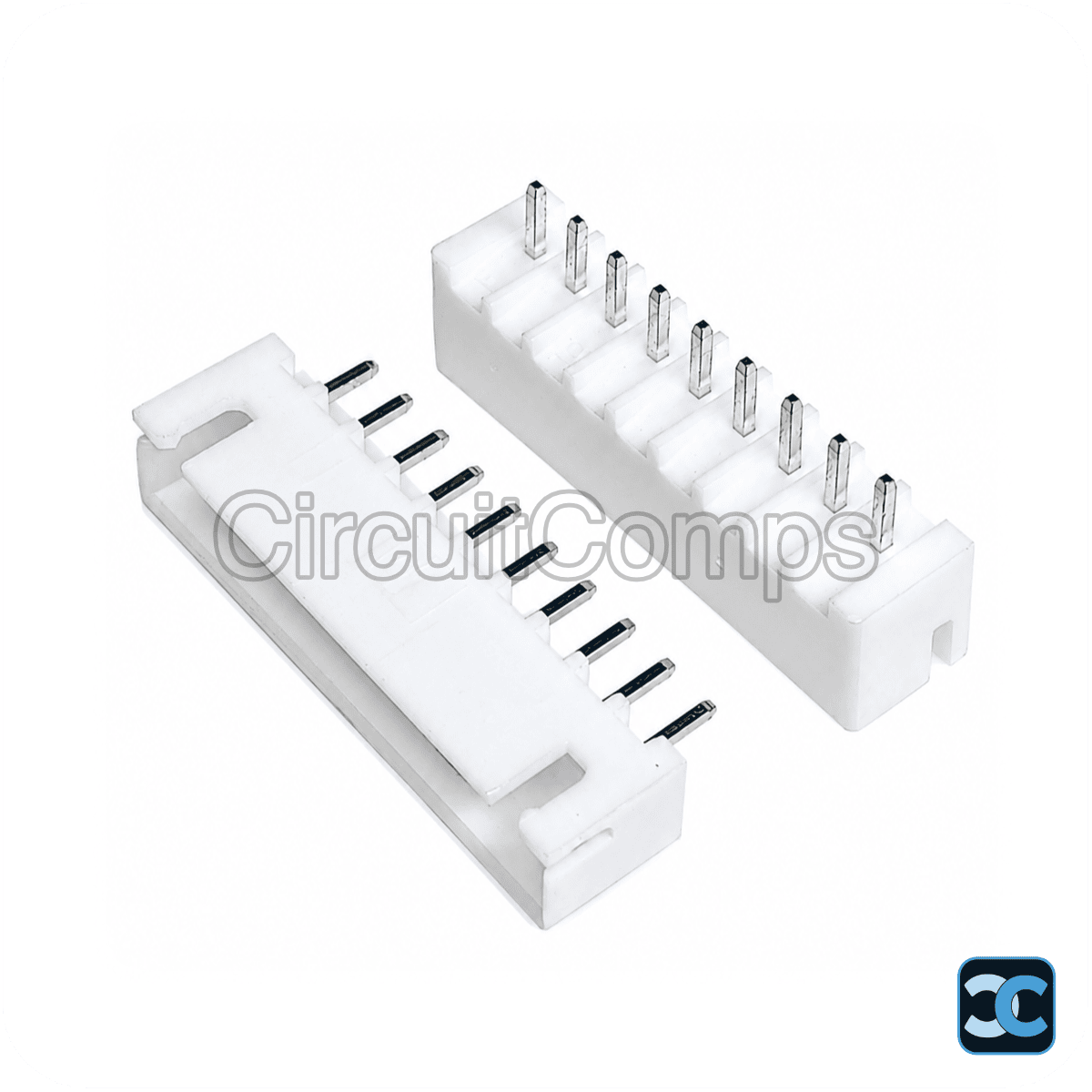 10 Pin JST XH 2.5mm Top Entry Vertical PCB Header - Through Hole