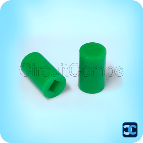 Green Cap for Push On/Off Switch 6mm Press Fit 10mm Height