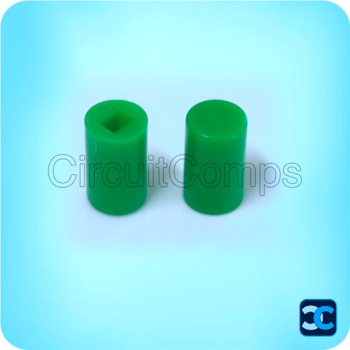 Green Cap for Push On/Off Switch 6mm Press Fit 10mm Height