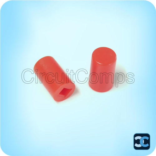 Red Cap for Push On/Off Switch 6mm Press Fit 10mm Height