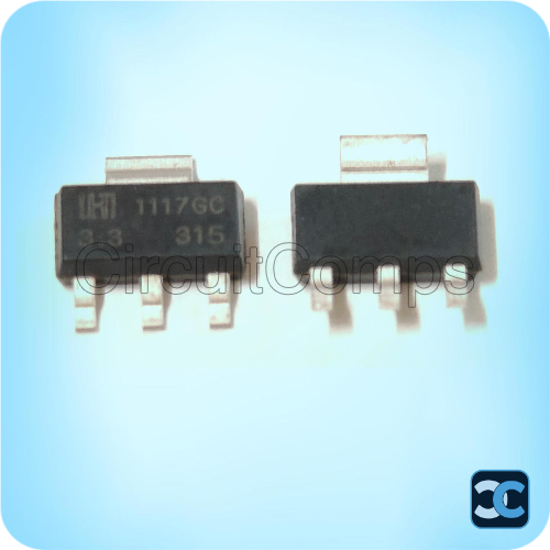 1117-3.3V Low Dropout Linear Regulator – 3.3V 1A – SOT-223 – AMS1117-3.3 Equivalent