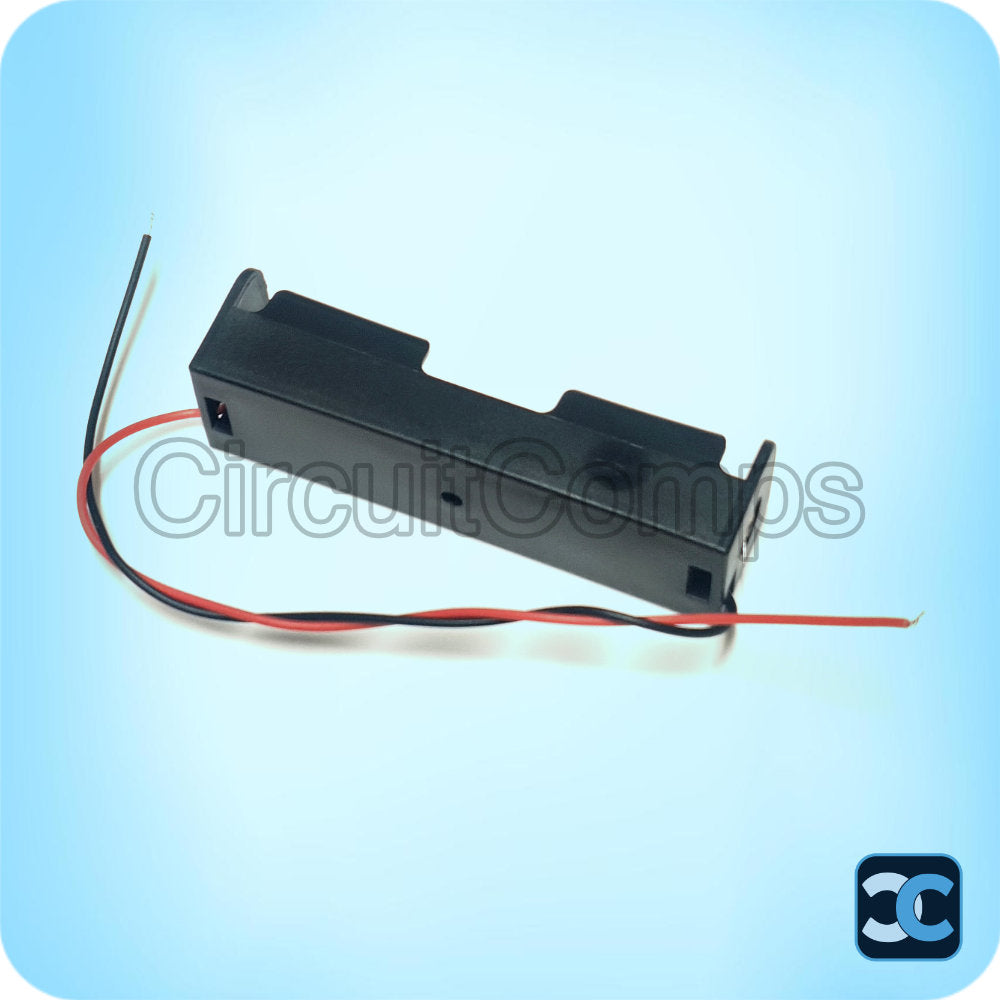 18650 Battery Holder 1 Cell 3.7V with Wire Black Case