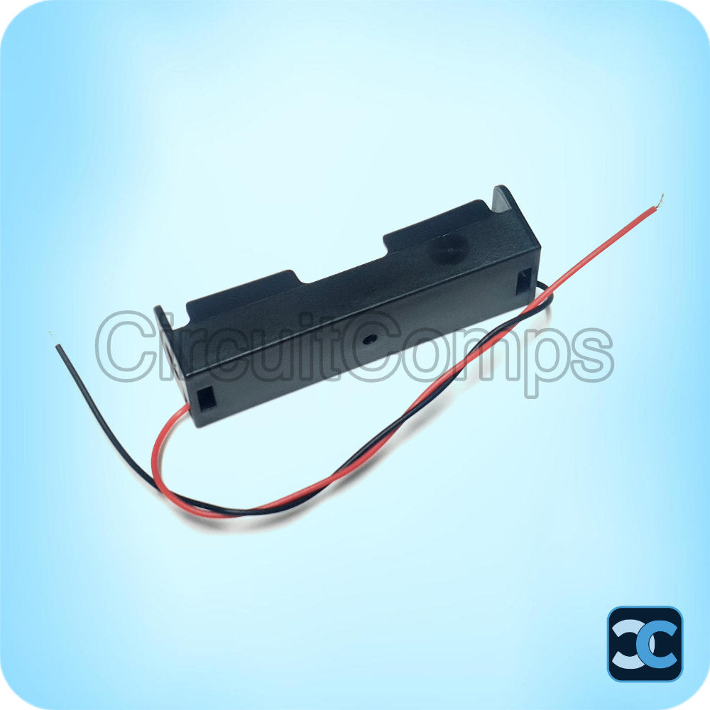 18650 Battery Holder 1 Cell 3.7V with Wire Black Case