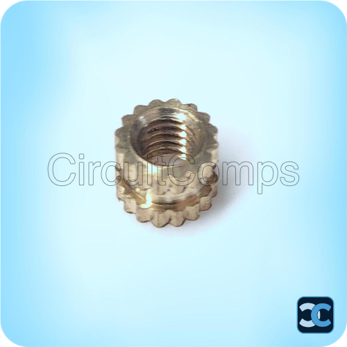 M2.5 x 3mm Brass Threaded Insert ID 2.5mm OD 3.9mm