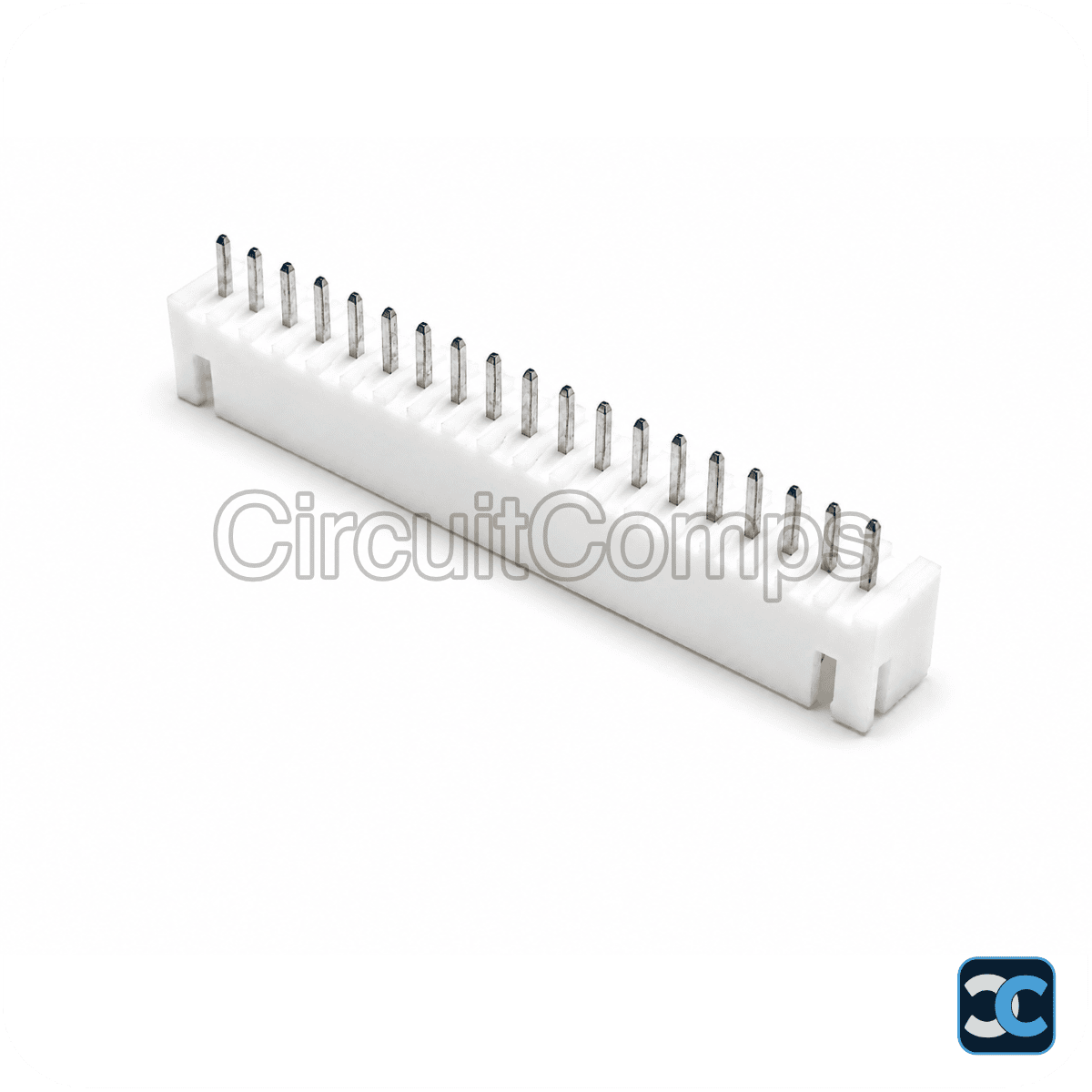 20-Pin JST XH 2.54mm Top Entry Vertical Header – PCB Mount Through-Hole