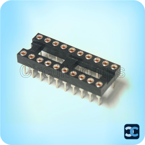 20 Pin 2.54mm DIP Machined IC Socket Round Pin – Circuitcomps