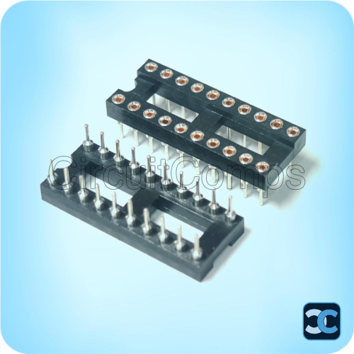 20 Pin 2.54mm DIP Machined IC Socket Round Pin – Circuitcomps