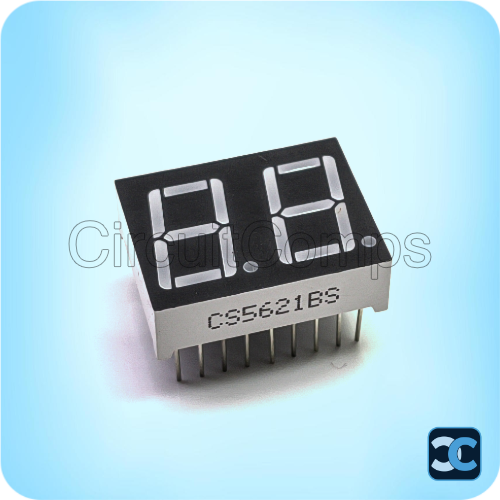 LDD5121-20 0.56 Inch 2 Digit 7 Segment Display Red Common Anode