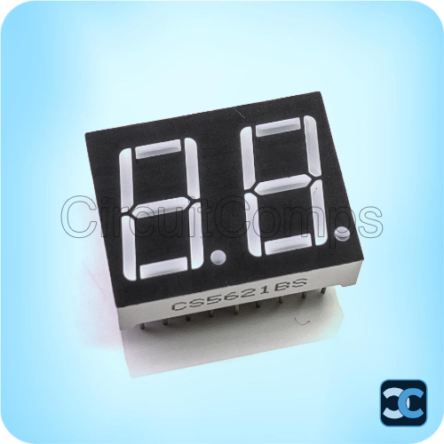 LDD5121-20 0.56 Inch 2 Digit 7 Segment Display Red Common Anode