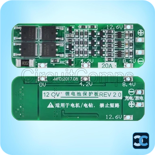 3S 20A BMS 18650 Lithium Battery Protection Board 11.1V 12V 12.6V