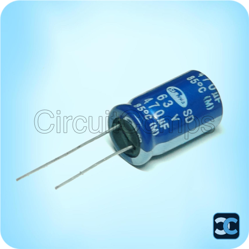 470uF 63V 12.5x20mm Radial Electrolytic Capacitor 5mm Pitch