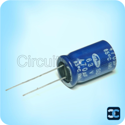 470uF 63V 12.5x20mm Radial Electrolytic Capacitor 5mm Pitch
