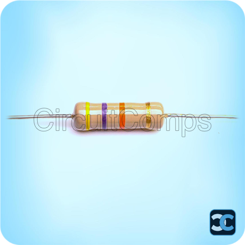 47K Ohm 1W Carbon Film Resistor 47K ±5% Axial