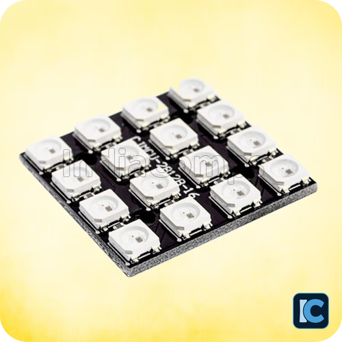 WS2812B(30x30 mm) 4×4 RGB LED Full-color Drive 16-Bit Development Board – Square Matrix (30mmx30mm)