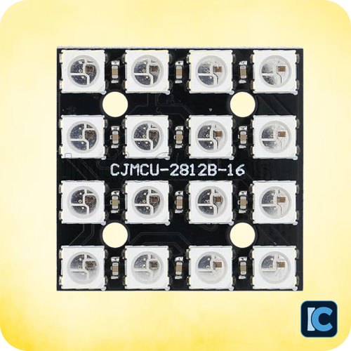 WS2812B(30x30 mm) 4×4 RGB LED Full-color Drive 16-Bit Development Board – Square Matrix (30mmx30mm)