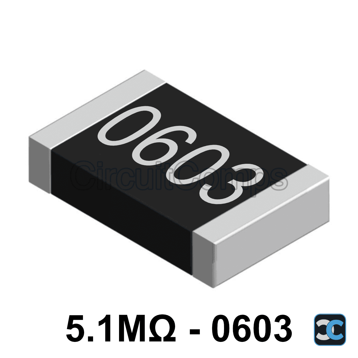 5.1M ohm 0603 1% SMD Resistor 5M1 0.125W (1/8W)