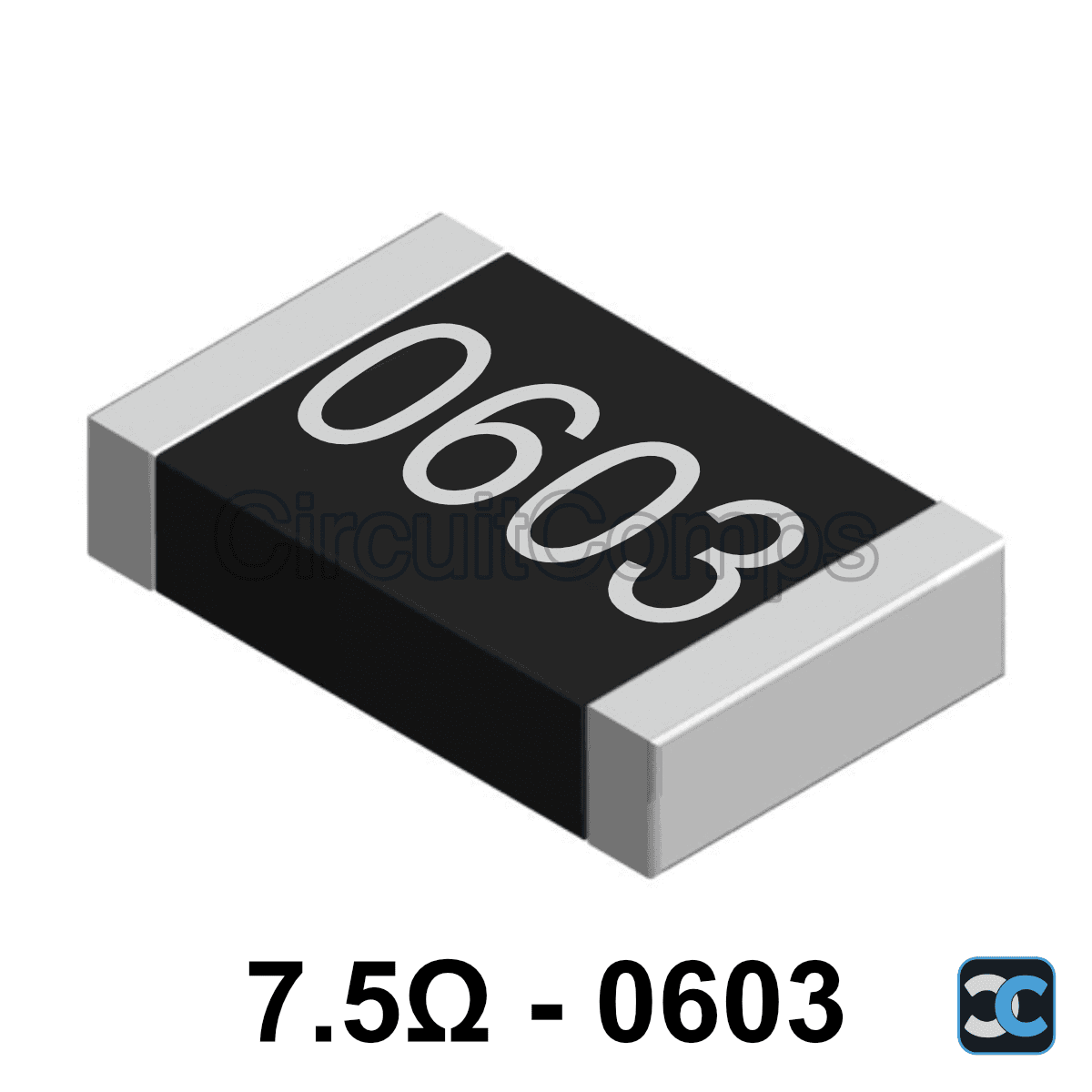 7.5 ohm 0603 1% SMD Resistor 7R5 0.125W (1/8W)