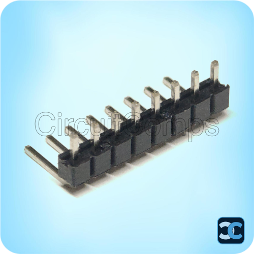2.54mm 8x1 Male Right Angle Header Strip Reversed