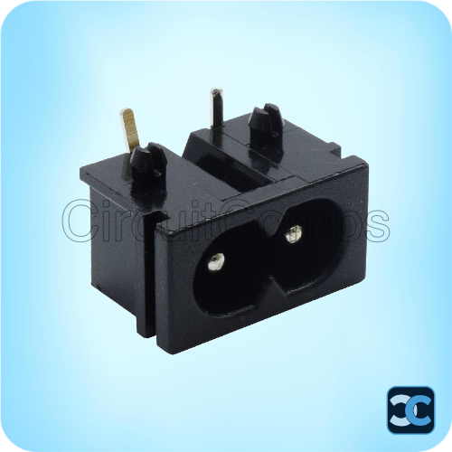 2 Pin AC Power Socket PCB Mount 250V 2.5A – Circuitcomps