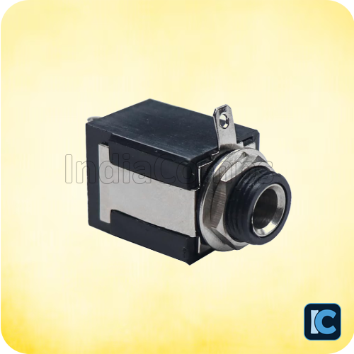 6.5mm Mic Female Jack Socket – PCB Panel Mount, Nickel-Plated (Model: SDEN69)