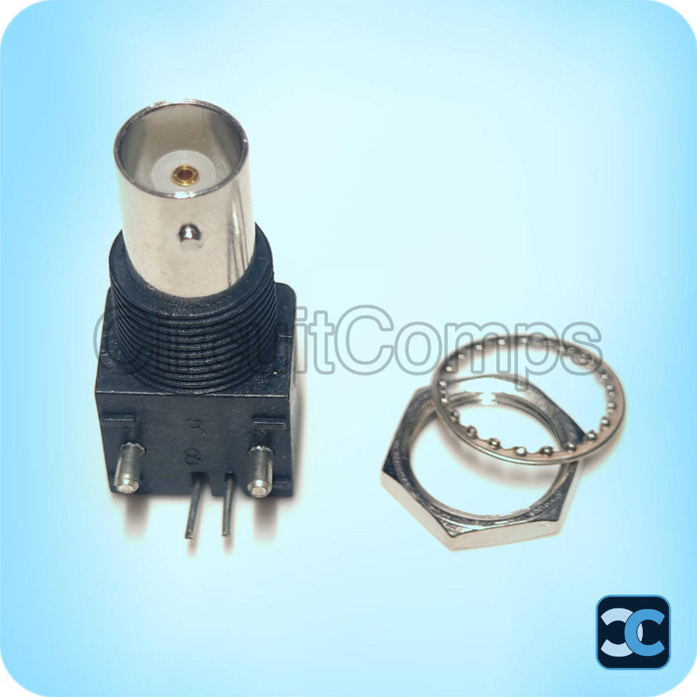 BNC Female Jack Right Angle PCB Mount 50 Ohm Connector