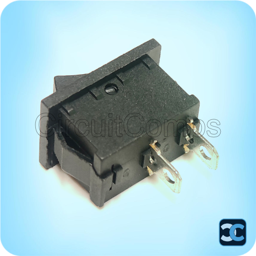 Black Rocker Switch KCD1 – 6A @ 250VAC ON/OFF SPST Panel Mount