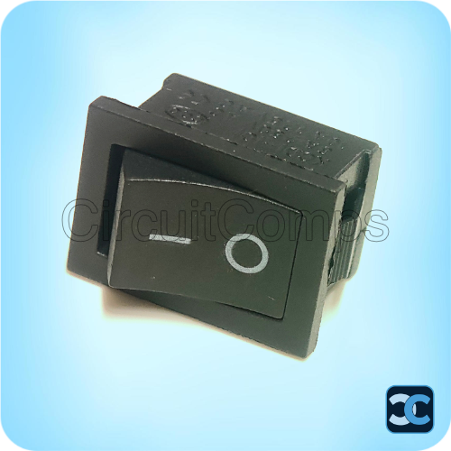 Black Rocker Switch KCD1 – 6A @ 250VAC ON/OFF SPST Panel Mount