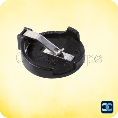 CR2032 Battery Holder | Top Spring Arm PCB Mount Coin Cell Holder