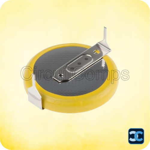 CR2032 3V Lithium Coin Battery | 2-Pin PCB Mount Cell