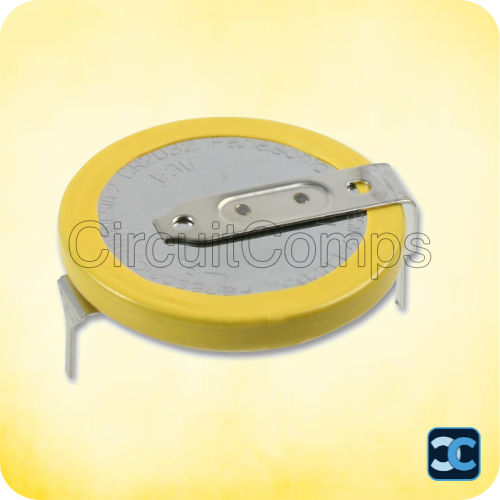 CR2032 3V Lithium Coin Battery | 2-Pin PCB Mount Cell