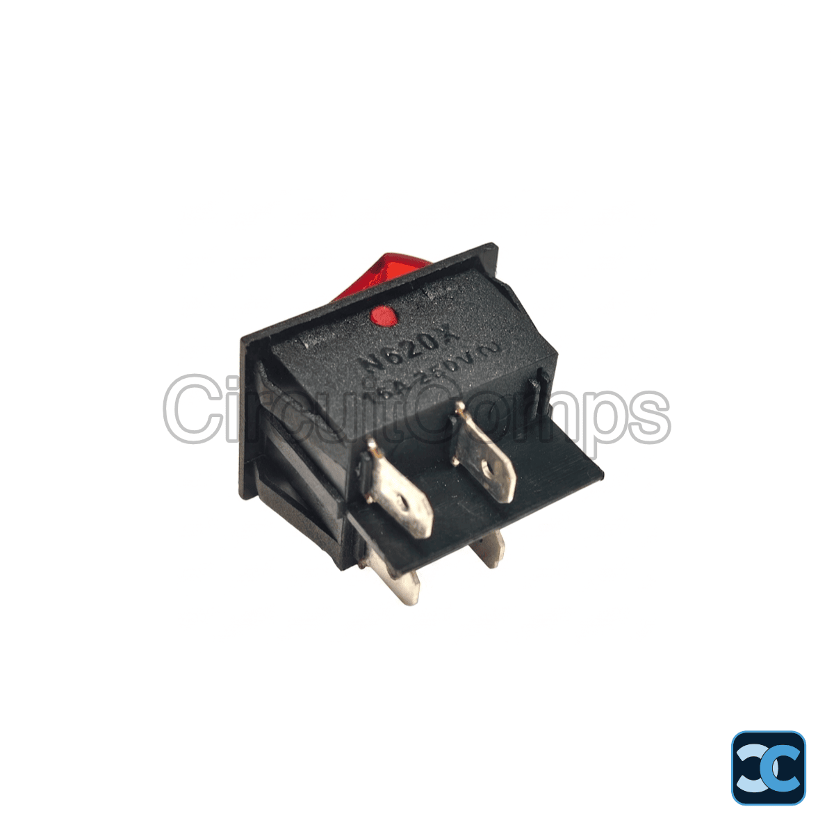 Calonix N620X DPDT Rocker Switch 16A 250V Red Illuminated