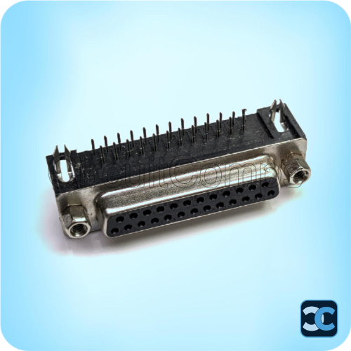 DB25 Female PCB Mount Right-Angle Connector (R/A) – D-Sub Serial Interface