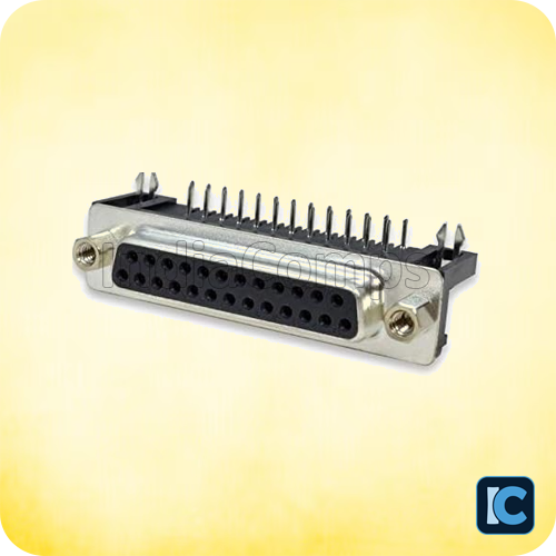 DB25 Female PCB Mount Right-Angle Connector (R/A) – D-Sub Serial Interface