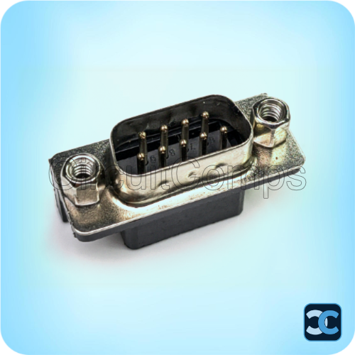 DB9 Male PCB Mount Right-Angle Connector (R/A) – RS232 Serial Port Interface