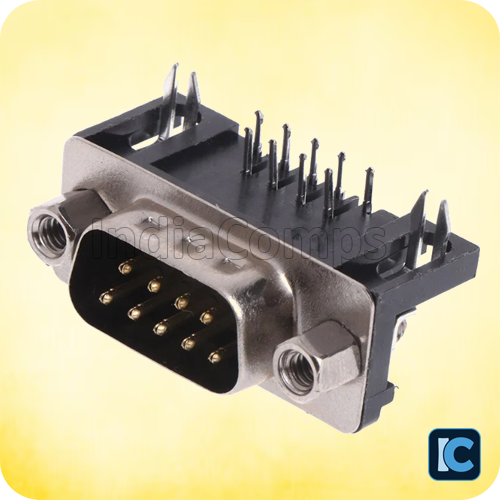 DB9 Male PCB Mount Right-Angle Connector (R/A) – RS232 Serial Port Interface