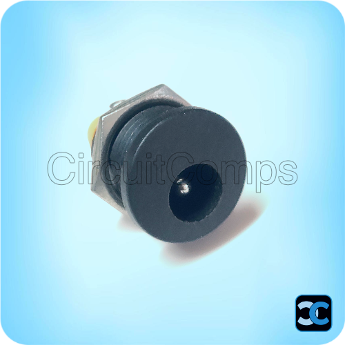 DC Socket 5.5x2.1mm Female Panel Mount Black Threaded Nut