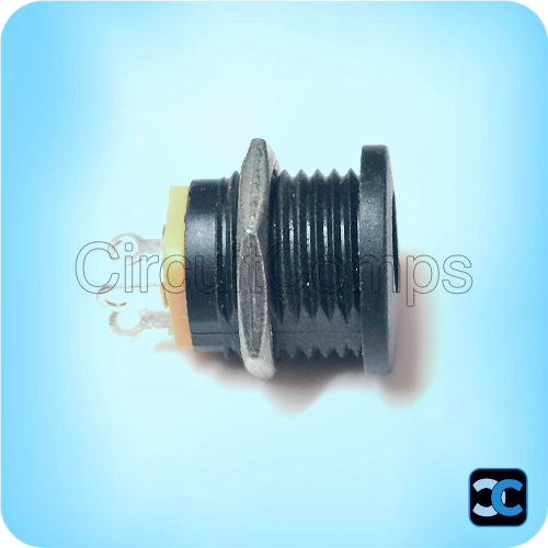 DC Socket 5.5x2.1mm Female Panel Mount Black Threaded Nut