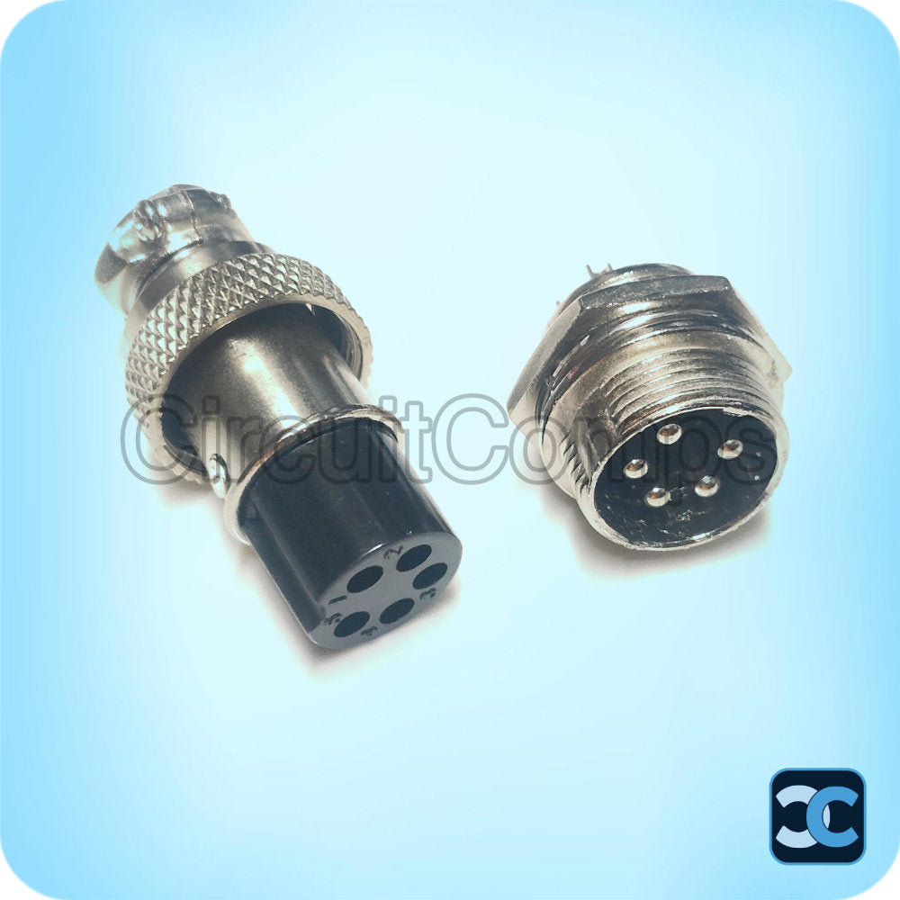 GX16 5 Pin Aviation Connector Male Female Panel Mount 5A 250V