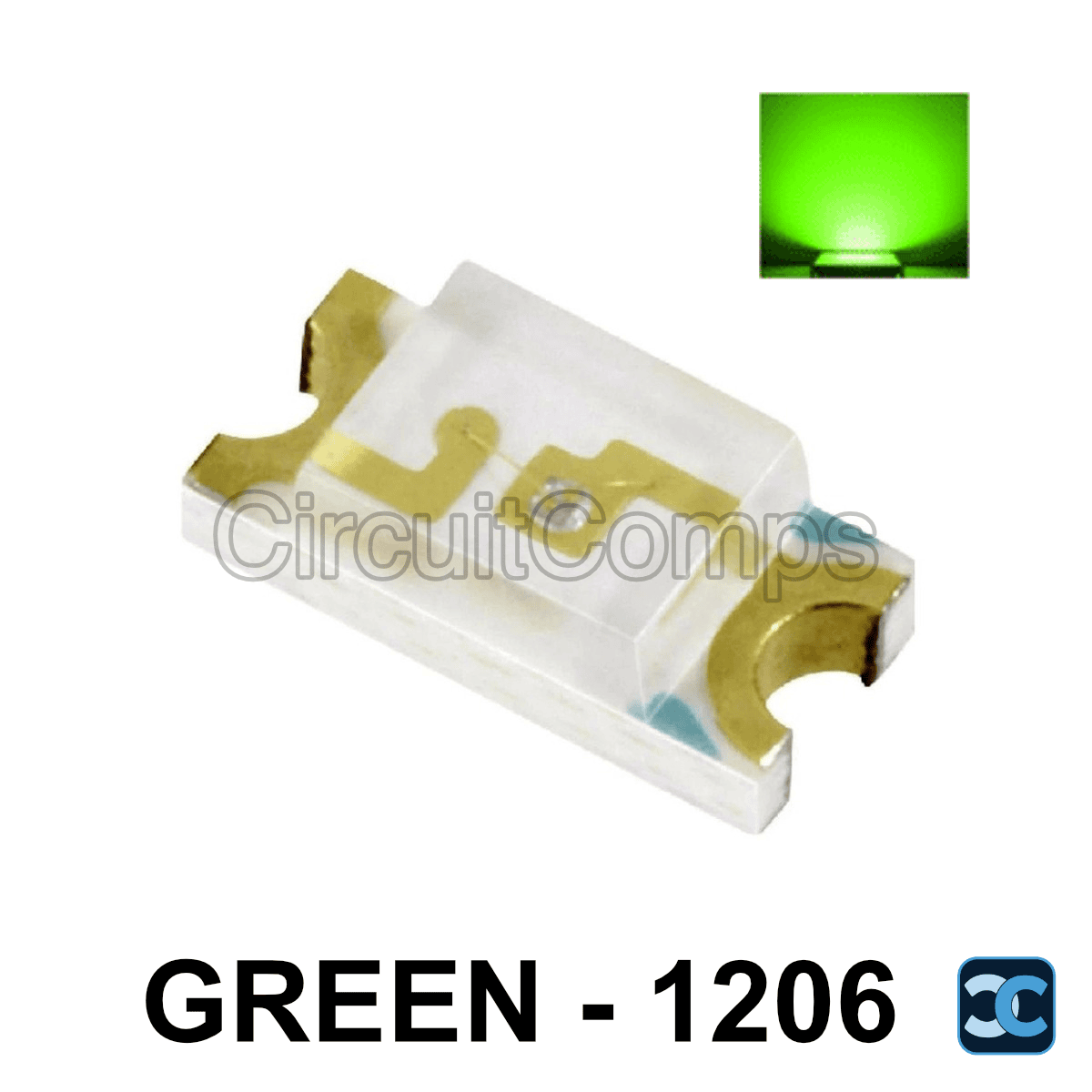 Everlight Green SMD LED 1206 (3216) 2V 20mA – True Green Indicator