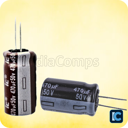 470uF 50V Electrolytic Capacitor – 10x17mm | Radial, Through-Hole (Lead Spacing 6mm)