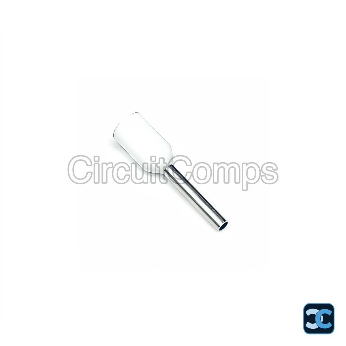 JIGO JG-E0508 0.5mm² Wire Ferrule 1mm ID White Insulated Terminal