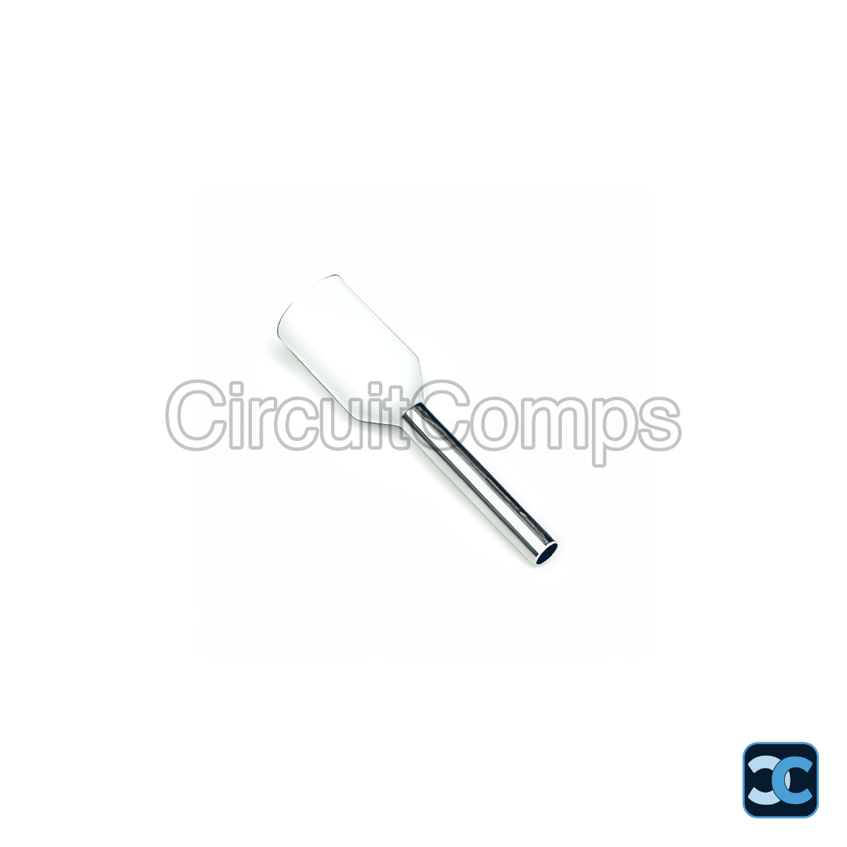 JIGO JG-E0508 0.5mm² Wire Ferrule 1mm ID White Insulated Terminal