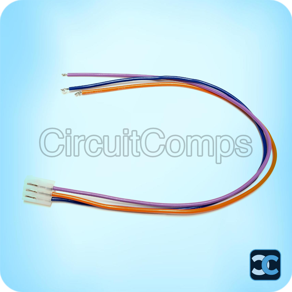 3 Pin Connector 3.96mm Female with 30cm Multi Color Wire KK396