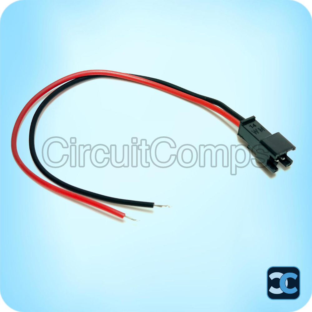 JST SM 2 Pin Connector 2.54mm Pitch with Wire 14cm Male Female