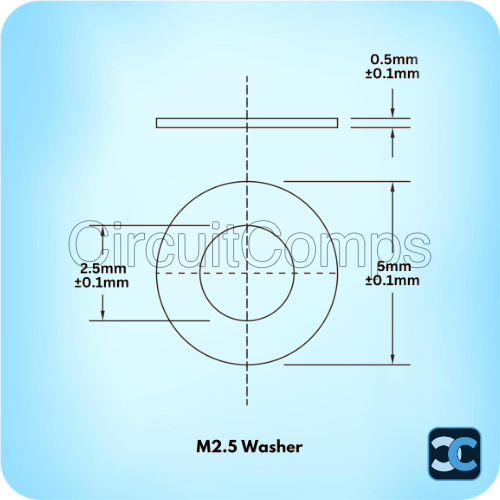 M2.5 Washer SS304 Stainless Steel 2.5mm ID 5mm OD