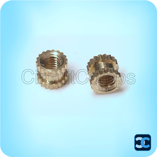 M3x5mm Brass Threaded Insert 3mm ID 4.4mm OD Knurled