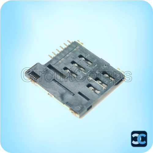 Micro SIM Card Socket 6 Pin Push Type Spring Loaded